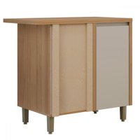 Balcão de Cozinha de Canto Allure 1 Porta 100% Mdf Jequitibá/Gris - Linea Brasil