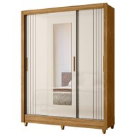 Guarda Roupa Casal 3P Espelho 164 cm Bolivia Freijo Off White Moval