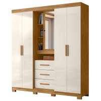 Guarda Roupa Casal 5P Espelho 195 cm Eldorado Freijo Off White Moval