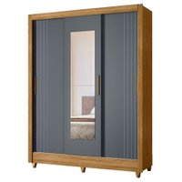 Guarda Roupa Casal 3P Espelho 164 cm Bolivia Freijo Cinza Moval