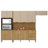 Cozinha Balcao Tampo Glam Freijo Vanilla Cp Ripado Freijo KTP