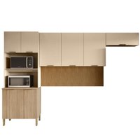 Cozinha 3 Pecas Glam 320 cm Freijo Vanilla Cp Ripado Freijo KTP