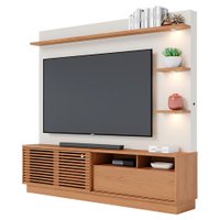 Estante Home Tv 70 Pol 200 cm Campeche Freijo Off White Matte Colibri