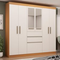 Guarda Roupa Casal Genialflex Berna C/espelho Freijó Br Laca