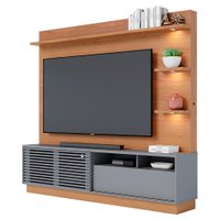 Estante Home Tv 70 Pol 200 cm Campeche Freijo Cinza Colibri