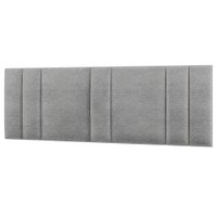 Cabeceira Modulada King 200 cm Com Led Linho Cinza VConcept