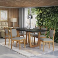 Conjunto Sala de Jantar Madeira Maciça com 6 Cadeiras Kappesberg