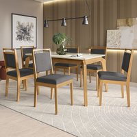 Conjunto Sala de Jantar Madeira Maciça de 6 Cadeiras Kappesberg