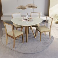 Conjunto Sala de Jantar Madeira Maciça Com 4 Cadeiras Kappesberg