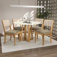 Conjunto Sala de Jantar Madeira Maciça C/4 Cadeiras Kappesberg