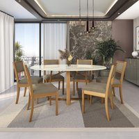 Conjunto Sala de Jantar Madeira Maciça 6Un. Cadeiras Kappesberg