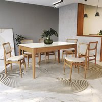 Conjunto Sala de Jantar   Kappesberg Madeira Maciça 6 Cadeiras