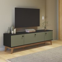 Rack Kappesberg 3 Portas Preto Fosco/Verde Frevo 180cm