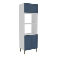 Paneleiro de Cozinha Americana para Forno e Micro-ondas 70cm 3 Portas Multimóveis CR20490 Branco/Azul