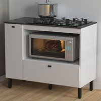 Balcão de Cozinha para Cooktop 99,7 Cm 2 Portas Bl3316 Branco - Tecno Mobili
