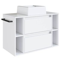Gabinete Para Banheiro 01 Porta 01 Gaveta 80cm Branco PRODDY