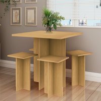 Mesa De Jantar Genialflex Kit 4 Bancos Carvalho Dakar