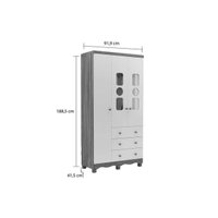 Quarto Infantil Completo 3 Peças (1GuardaRoupa+1Berço+1Cômoda) QI124 Branco/Amendoa - Peroba