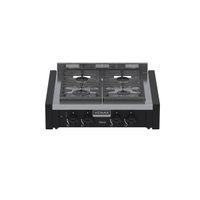 Fogao de Mesa de Embutir 4 Bocas Venax Temis Preto Fosco Gas Glp