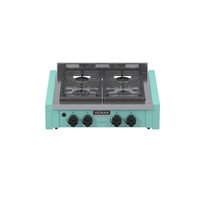 Fogao de Mesa de Embutir 4 Bocas Venax Temis Verde Gas Glp