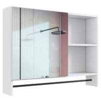 Armario Para Banheiro 01 Porta Com Espelho 80cm Branco PRODDY