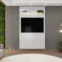 Painel para TV até 60 Polegadas Ripado com LED DJ Móveis Trento 143 Bali