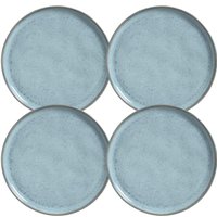 Jogo 4 Pratos Rasos 27cm Cerâmica Stoneware Azul Porto Brasil Bio Breeze