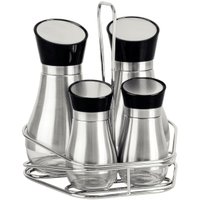 Conjunto Galheteiro Tramontina Realce Aço Inox Porta Azeite Vinagre Temperos Mesa Jantar Cozinha Res