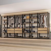 Closet Aberto Modulado Arara Organizadora com Cabideiro 405cm Allegra Multimóveis MP4391