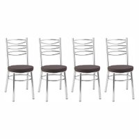 Kit Com 4 Cadeiras CC34 Cromadas Debrum Treparoni