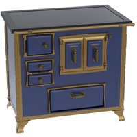 Fogao A Lenha GII N 2 Renaissance Premium Azul Saída Direita