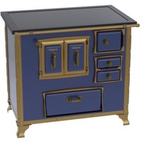 Fogao A Lenha GII N 2 Renaissance Premium Azul Saída Esquerda