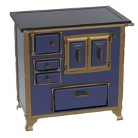 Fogao A Lenha GII N 1 Renaissance Premium Azul Saída Direita