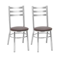 Kit 2 Cadeiras CC81 Cromadas Treparoni