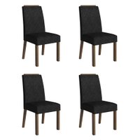 Kit 4 Cadeiras de Jantar 4255 com Espaldar Rustic/Oxford Madesa