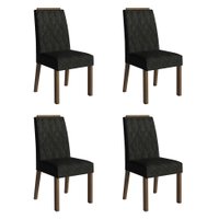Kit 4 Cadeiras de Jantar 4256 com Espaldar Rustic/Oxford Madesa