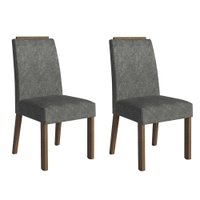 Kit 2 Cadeiras de Jantar 4255 com Espaldar Rustic/Silver Madesa