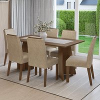 Conjunto Sala de Jantar Tampo de Madeira 6 Cadeiras Rustic/Imperial Soho Madesa