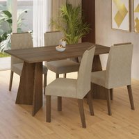 Conjunto Sala de Jantar Tampo de Madeira 4 Cadeiras Rustic/Imperial Tulum Madesa