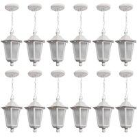 Conjunto 12 Pendentes de Teto Coloniais Luminárias Externas Gregas Brancas 58cm Dital