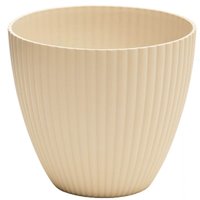 Vaso Cachepot Névoa Para Plantas Médio Bege Plástico Lyor Jardim Casa 17,5cm