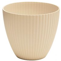 Vaso Cachepot Névoa Para Plantas Médio Bege Plástico Lyor Jardim Casa 17,5x9,5x15cm