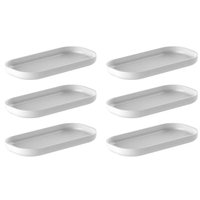 Kit 6 Bandejas Decorativas 16x8cm Dual Branca Oval Plástica Ou Buffet Eventos