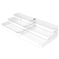 Kit 5 Prateleiras Organizadoras de Armário OU Extensível Ajustável Display Expositor 3 Níveis Clear