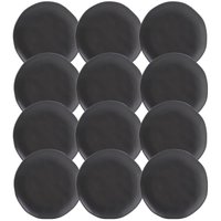 Kit 12 Pratos Orgânicos Preto 19cm Cerâmica Stoneware Comida Japonesa Sushi Sashimi