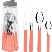 Faqueiro Tramontina Gamboa 16 Peças Vermelho Aço Inox Polipropileno Talheres de Mesa Jantar Cozinha