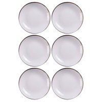 Kit 6 Pratos Fundos Tramontina Canyon em Porcelana Decorada 21cm Cozinha Servir Sopa Caldos