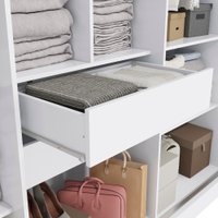 Guarda-Roupa Casal Kappesberg 3 Portas Reversiveis de Correr 2 Cabideiros Branco
