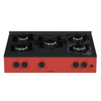 Fogao de Mesa 5 Bocas Venax Grand Petit Line Vermelho Gas Glp