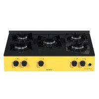Fogao de Mesa 5 Bocas Venax Grand Petit Line Amarelo Gas Glp
